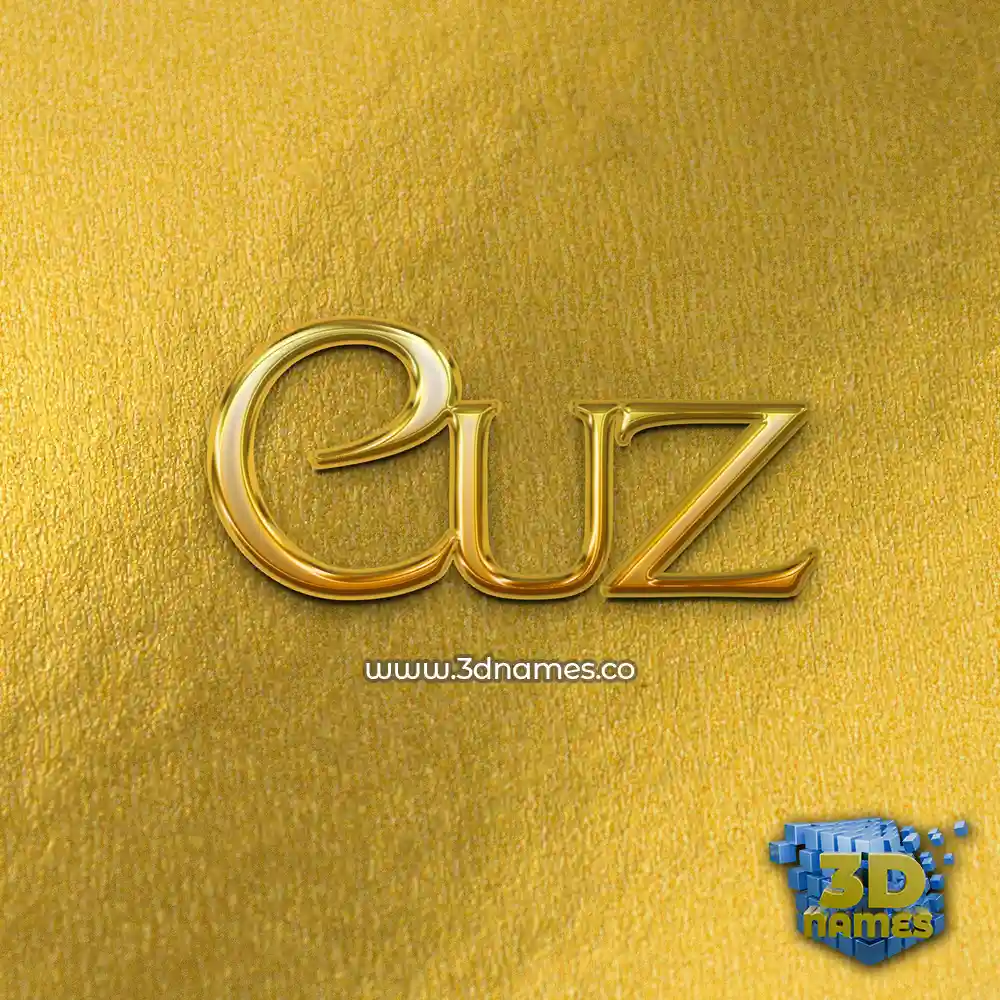 cuz in All Gold style - 3D name wallpaper