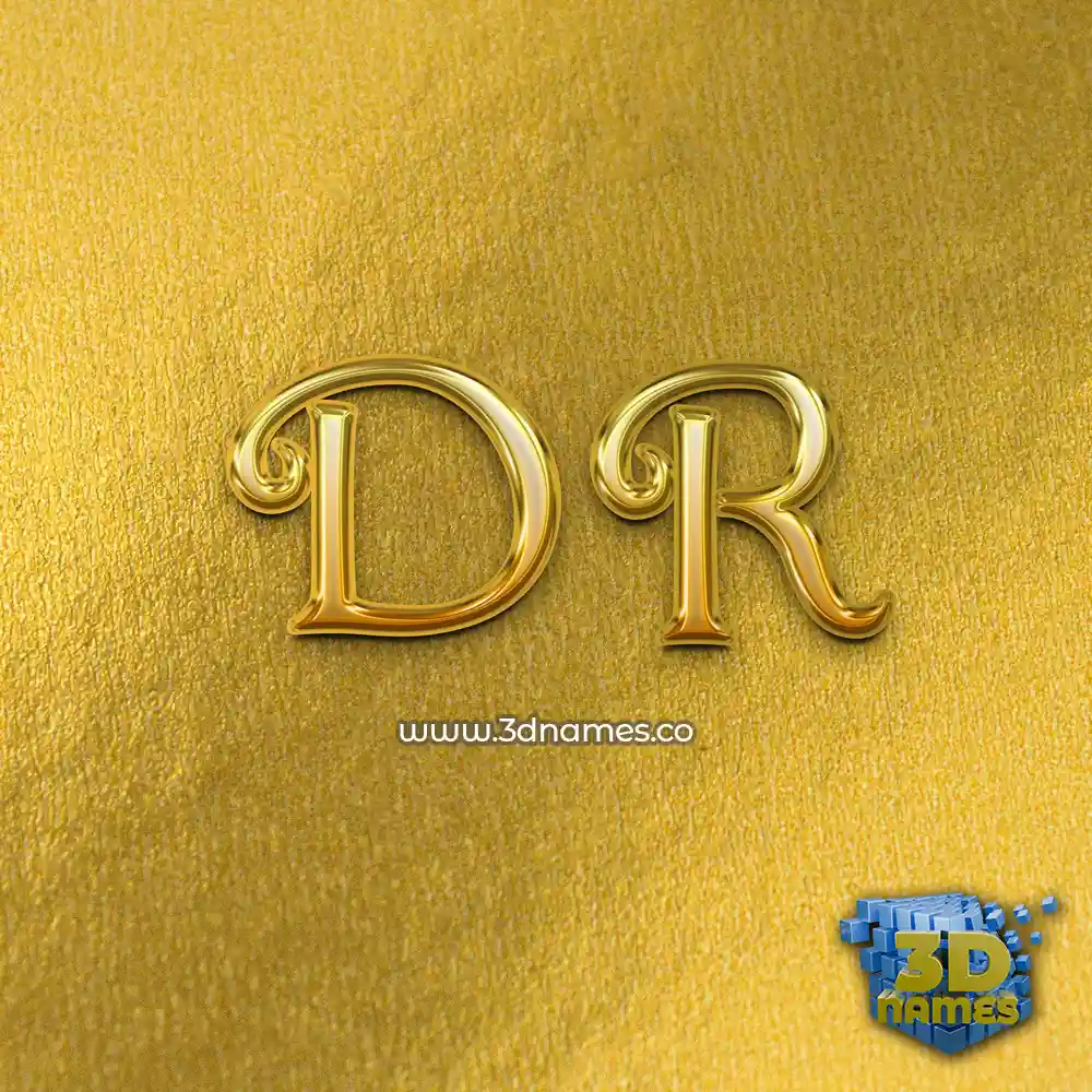 d r in All Gold style - 3D name wallpaper