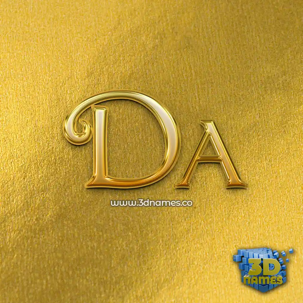 da in All Gold style - 3D name wallpaper