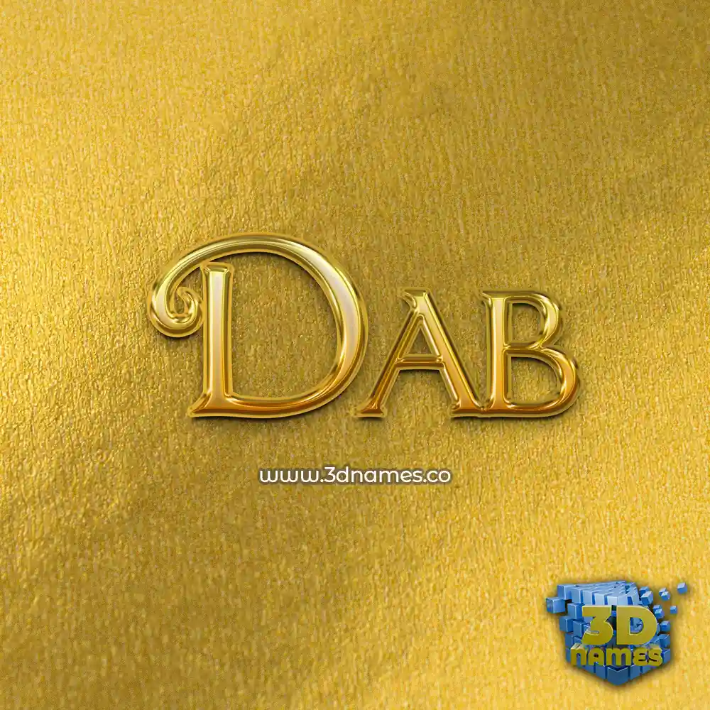dab in All Gold style - 3D name wallpaper