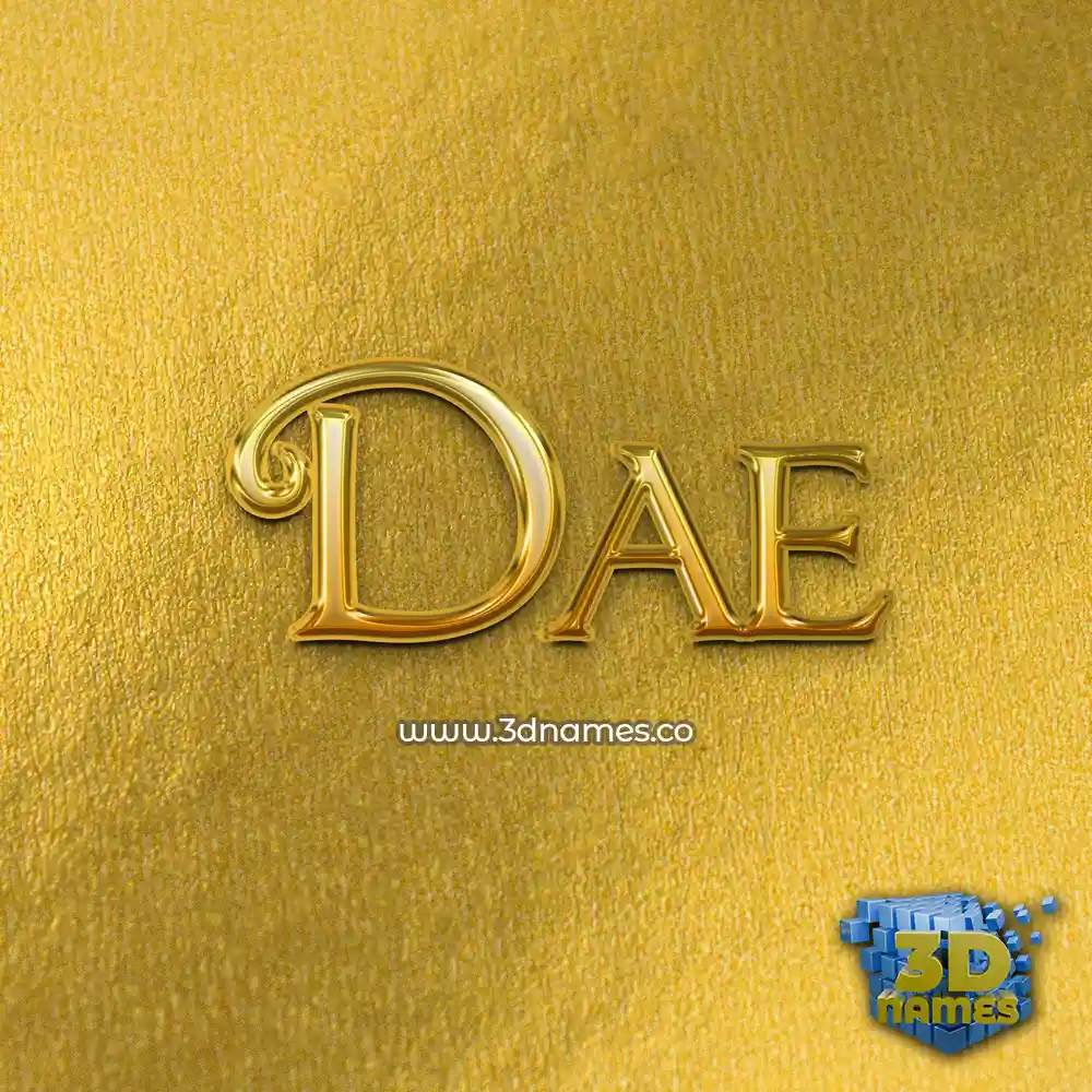 dae in All Gold style - 3D name wallpaper
