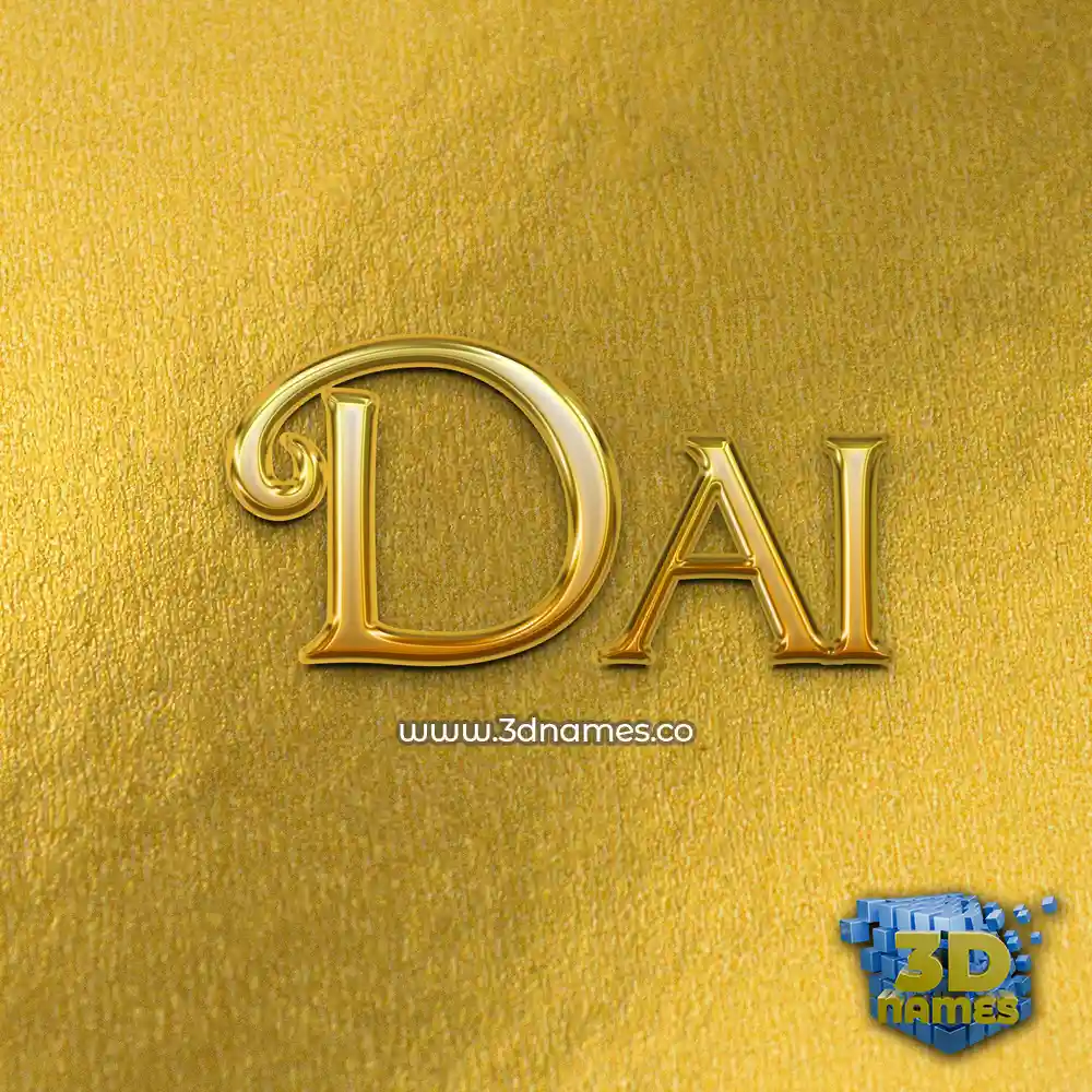 dai in All Gold style - 3D name wallpaper