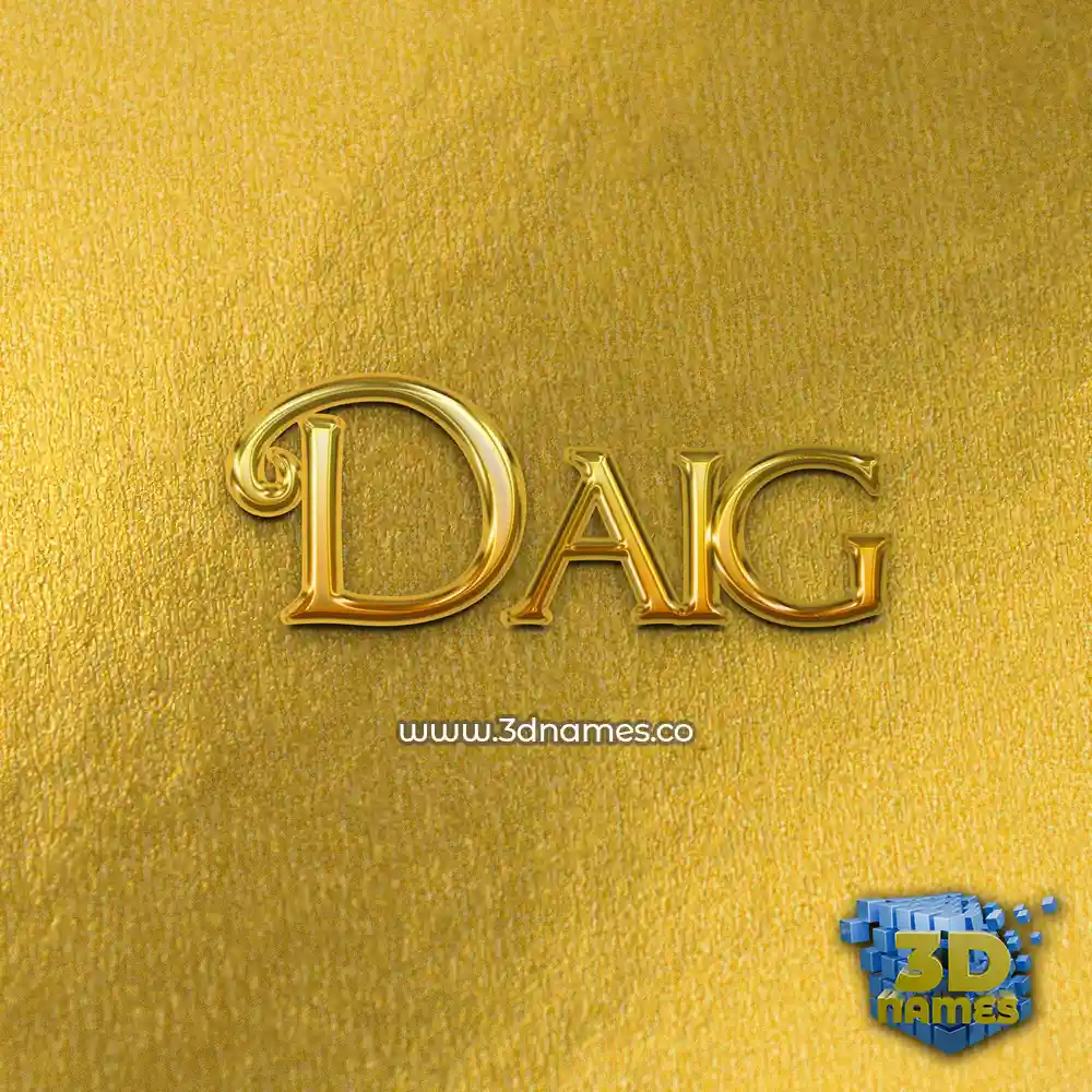 daig in All Gold style - 3D name wallpaper