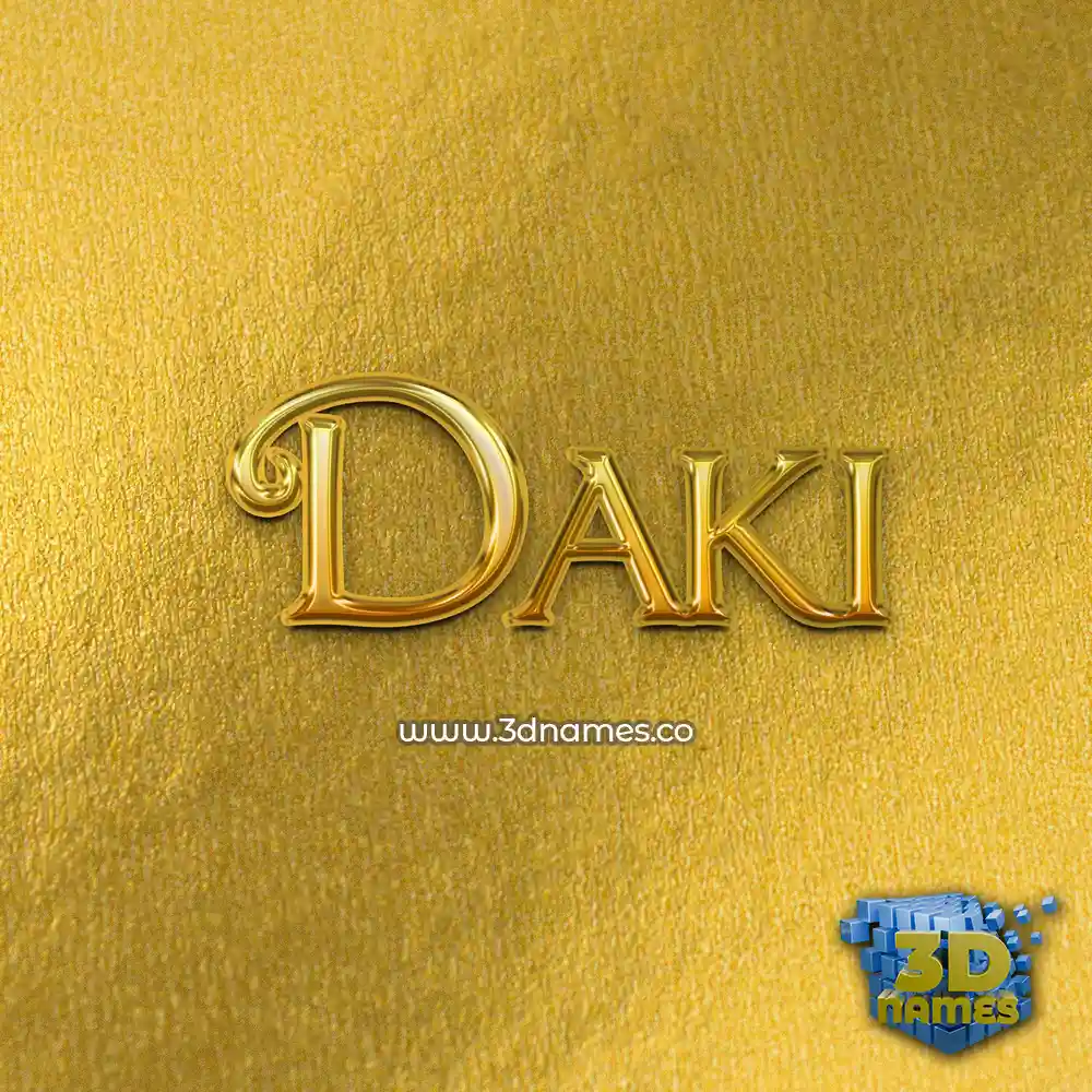 daki in All Gold style - 3D name wallpaper