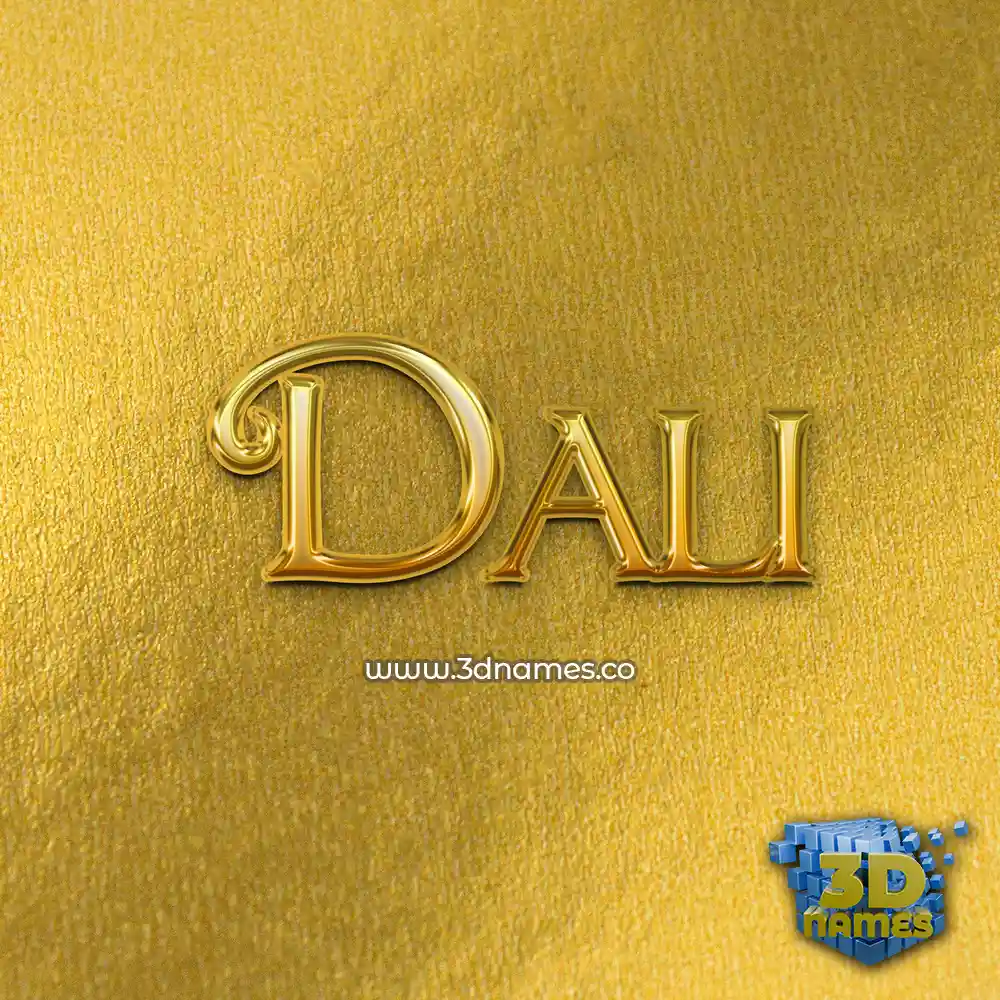 dali in All Gold style - 3D name wallpaper