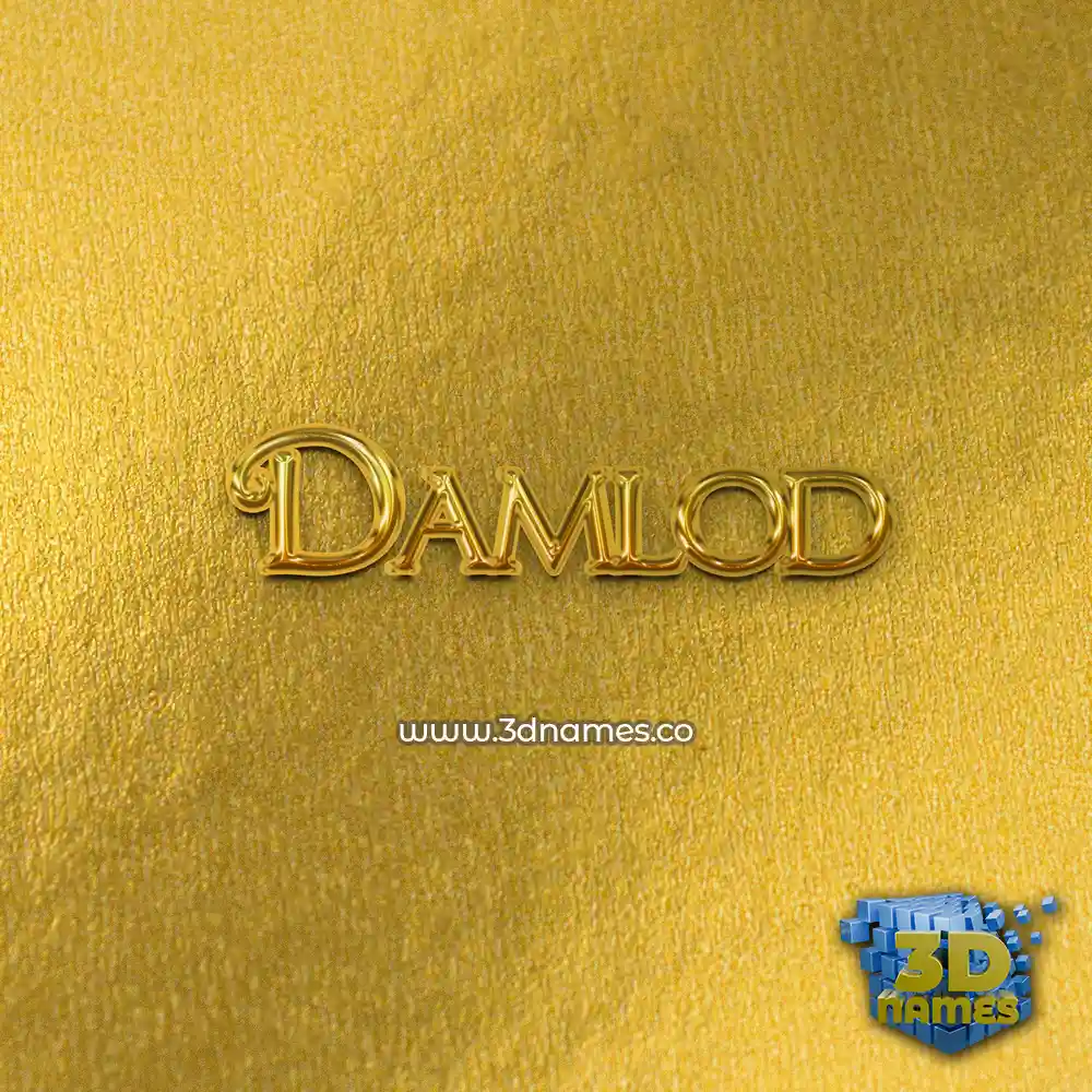 damlod in All Gold style - 3D name wallpaper