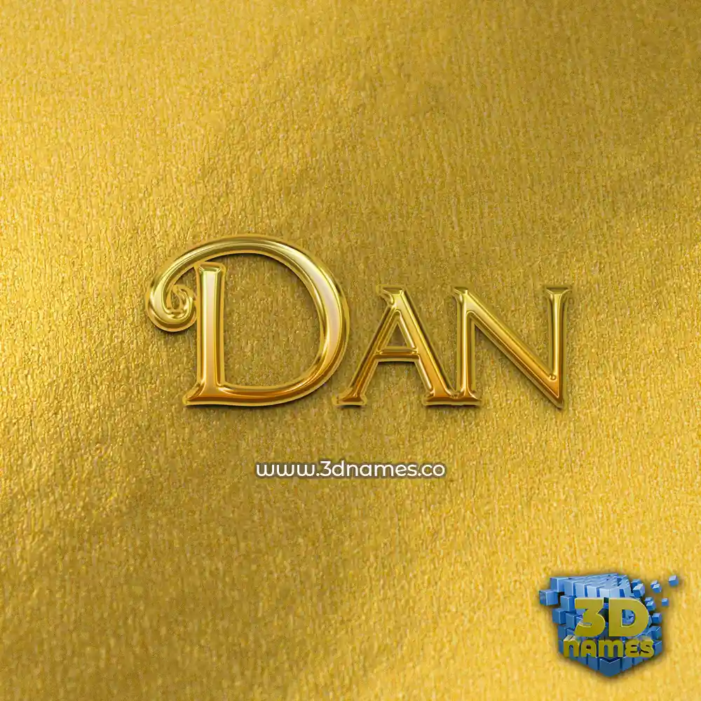 dan in All Gold style - 3D name wallpaper