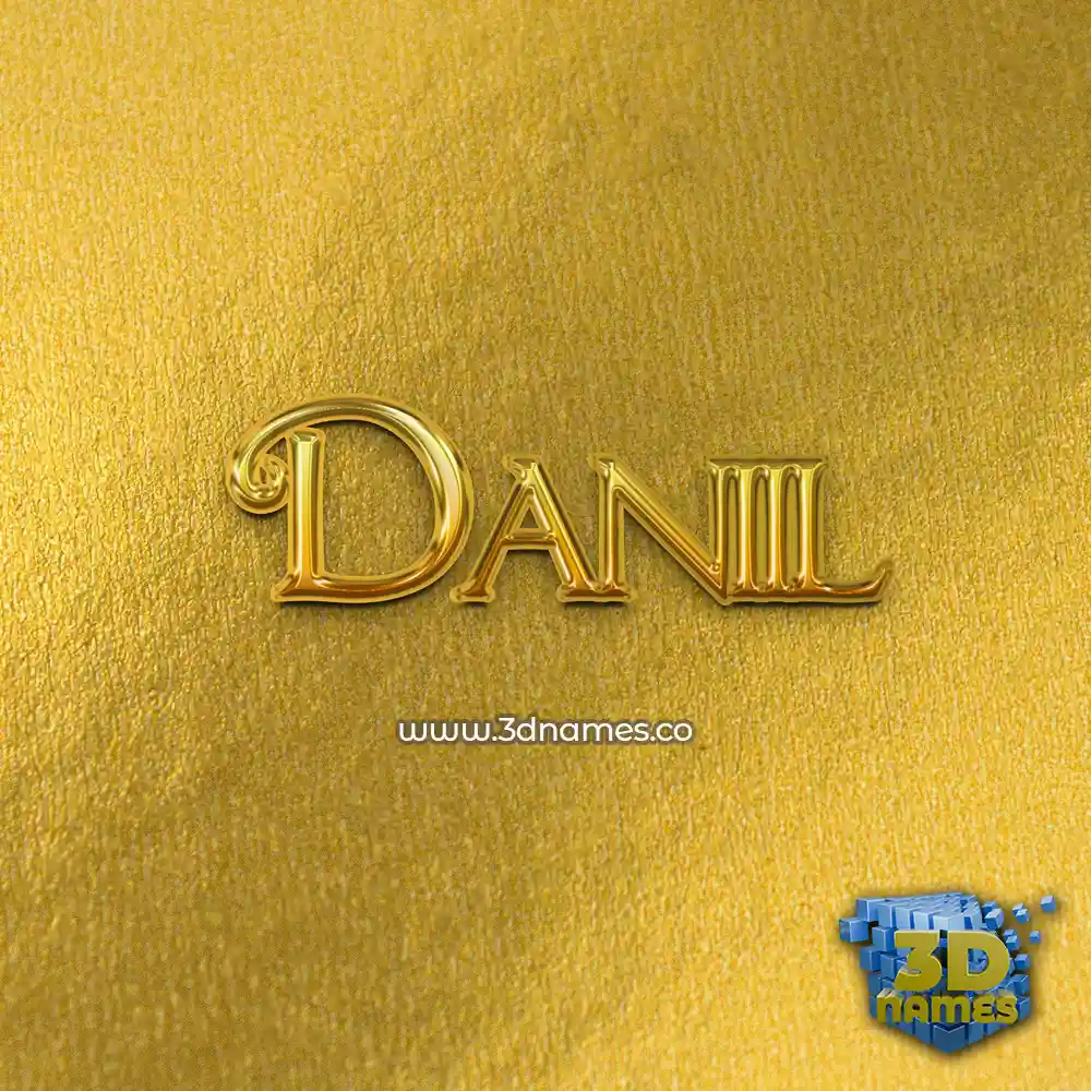 daniil in All Gold style - 3D name wallpaper