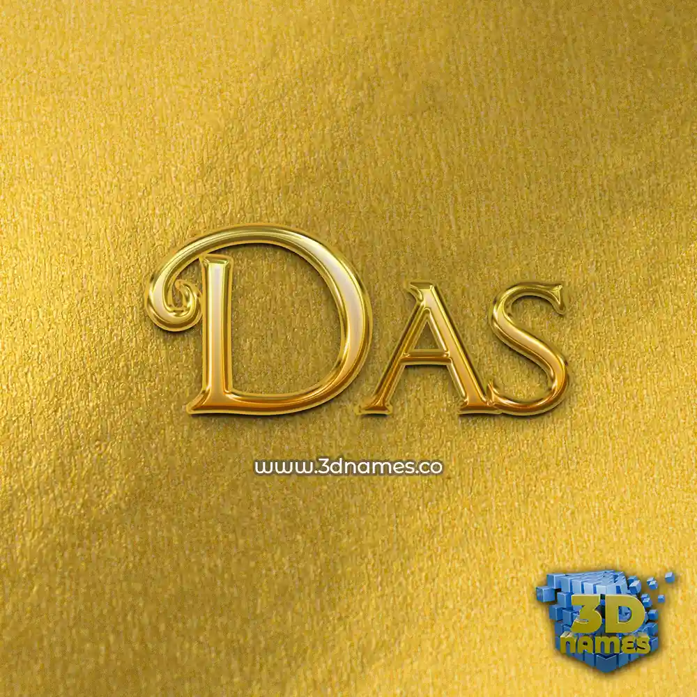 das in All Gold style - 3D name wallpaper
