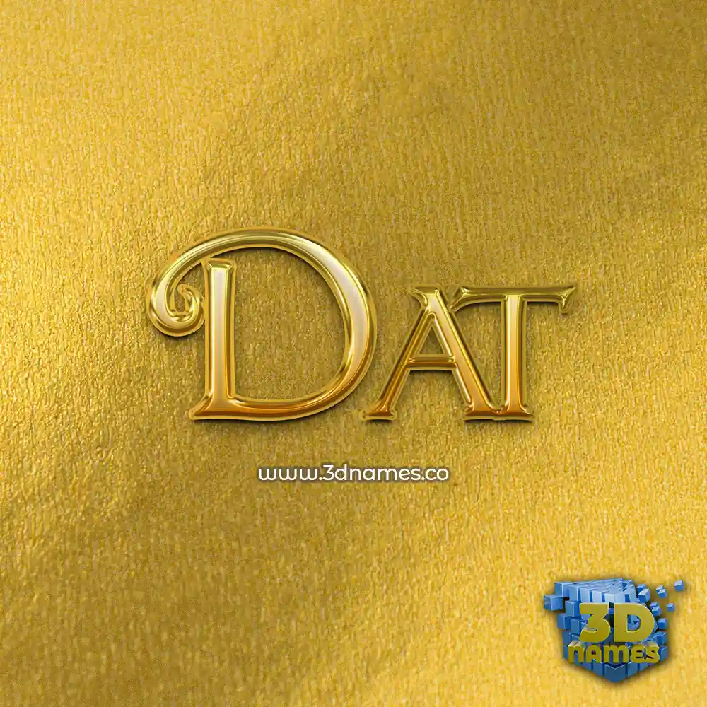 dat in All Gold style - 3D name wallpaper