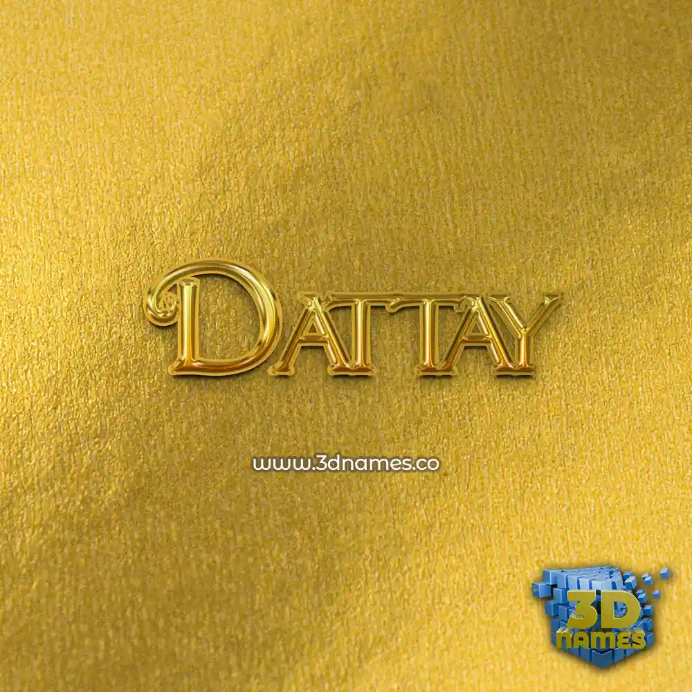 dattay in All Gold style - 3D name wallpaper