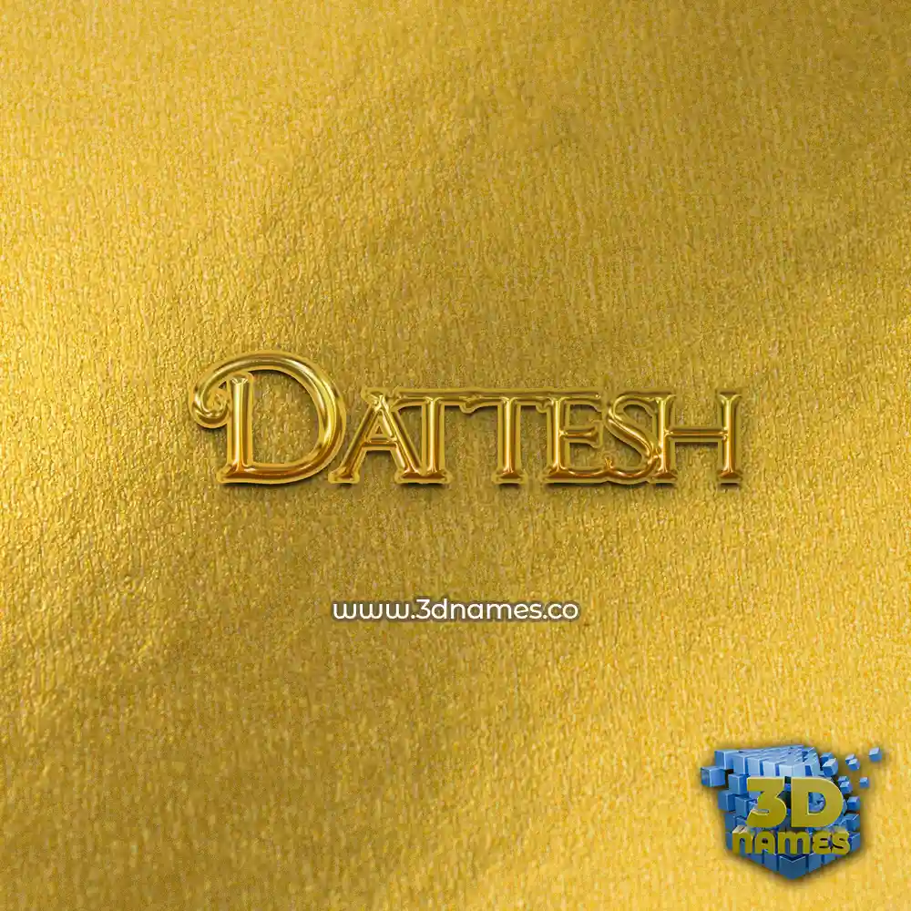 dattesh in All Gold style - 3D name wallpaper