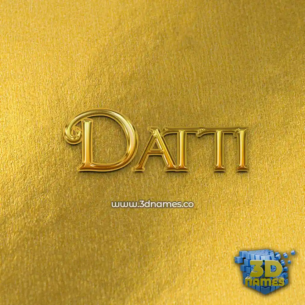 datti in All Gold style - 3D name wallpaper