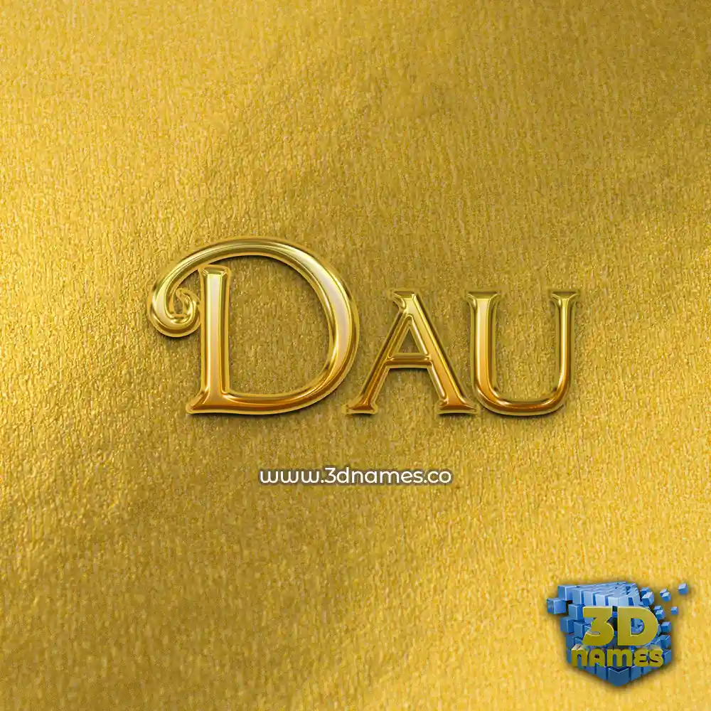 dau in All Gold style - 3D name wallpaper