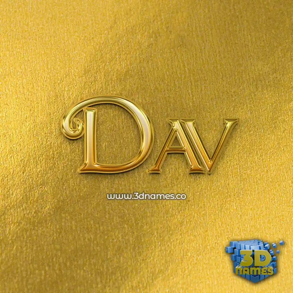 dav in All Gold style - 3D name wallpaper