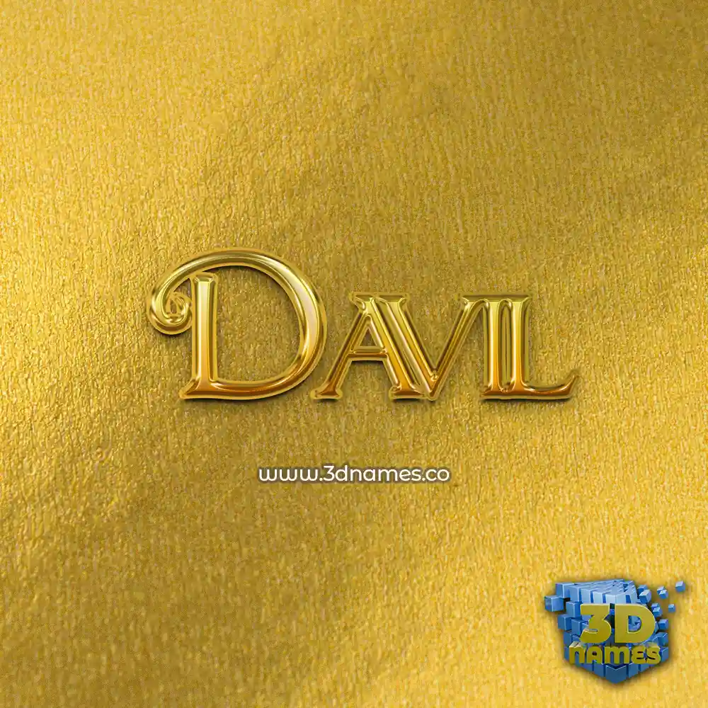 davil in All Gold style - 3D name wallpaper