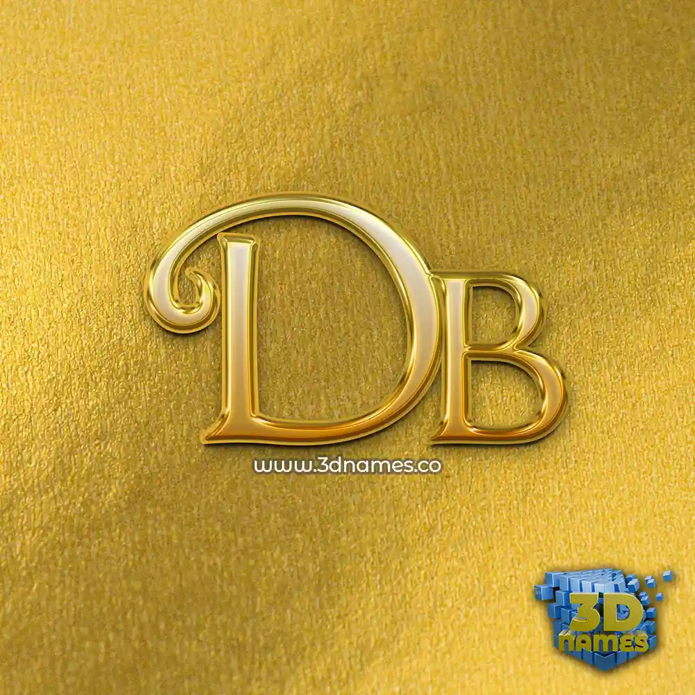 db in All Gold style - 3D name wallpaper