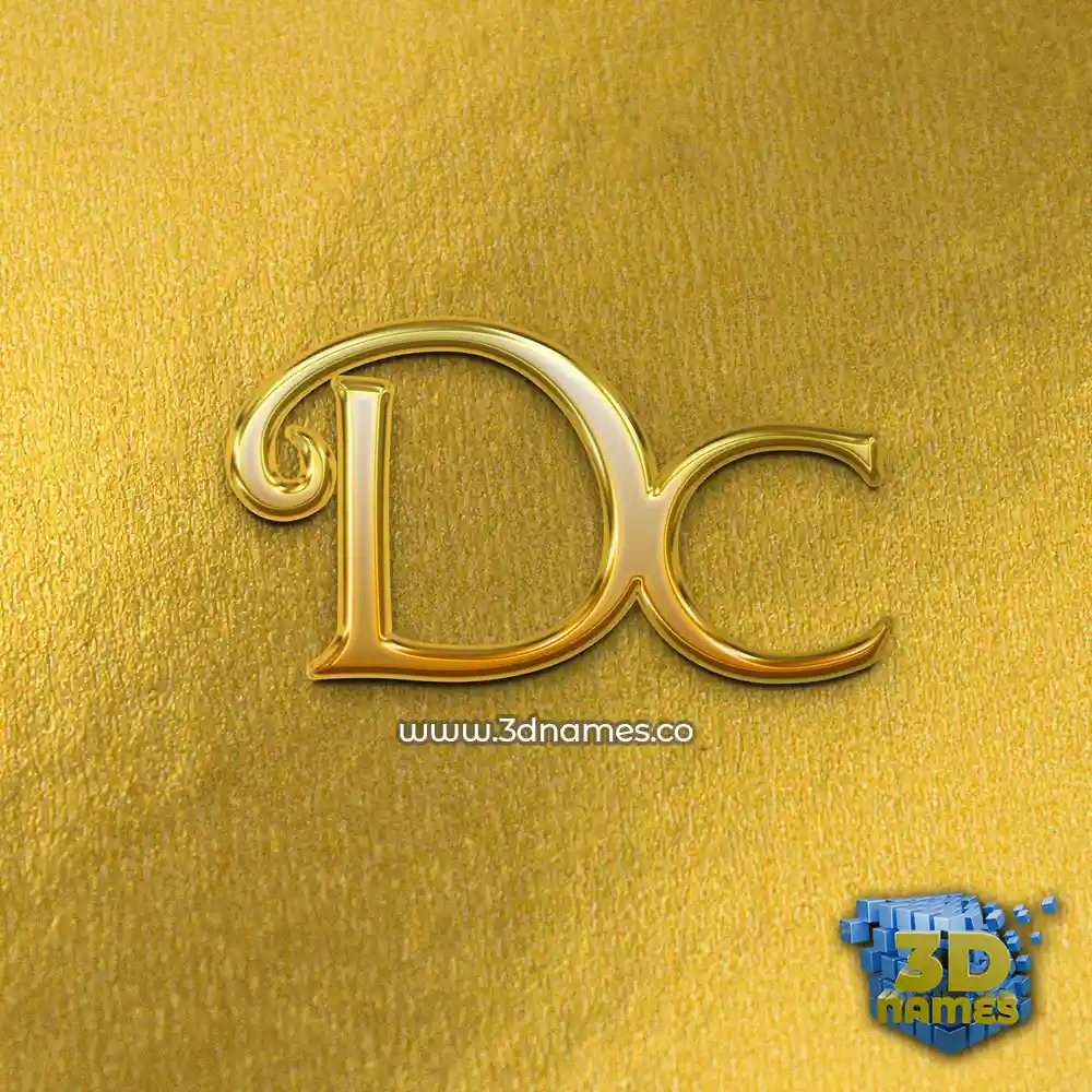 dc in All Gold style - 3D name wallpaper