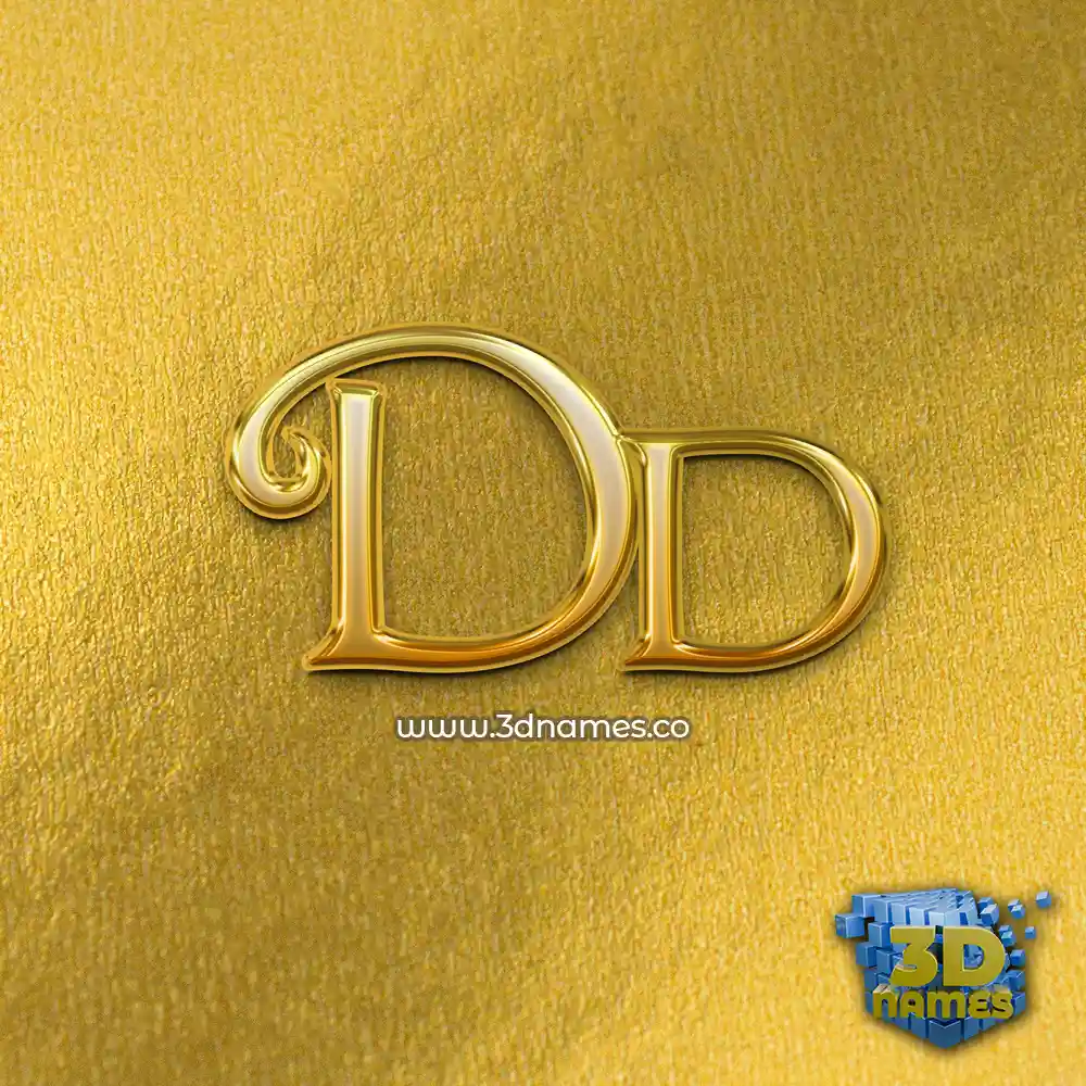 dd in All Gold style - 3D name wallpaper