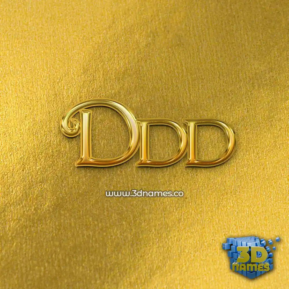 ddd in All Gold style - 3D name wallpaper