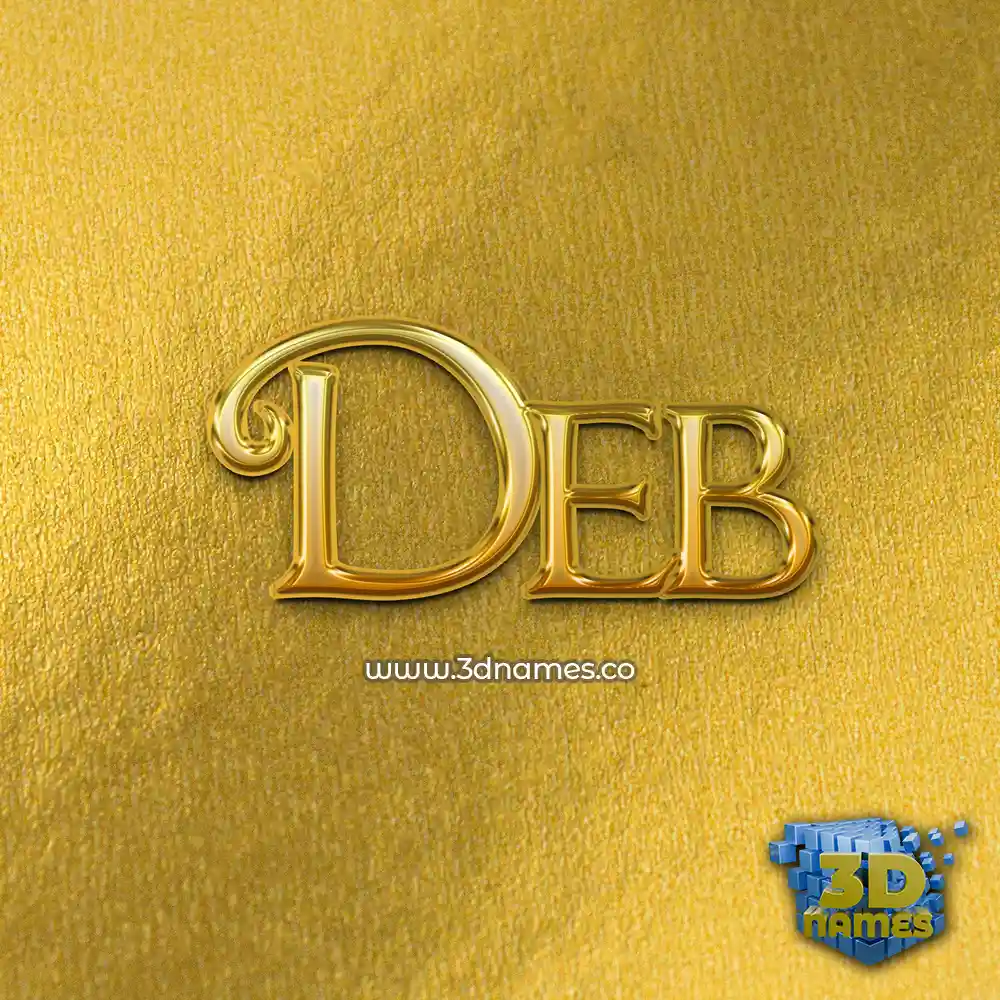 deb in All Gold style - 3D name wallpaper