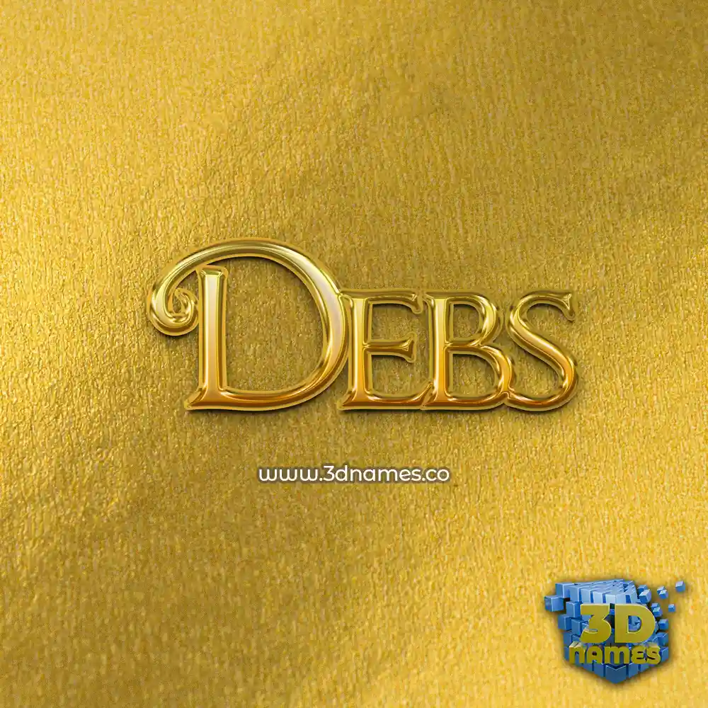 debs in All Gold style - 3D name wallpaper