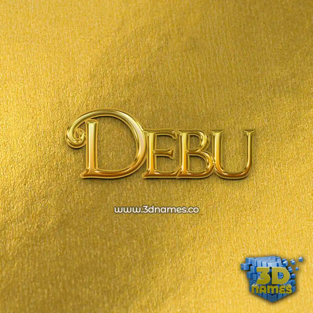 debu in All Gold style - 3D name wallpaper