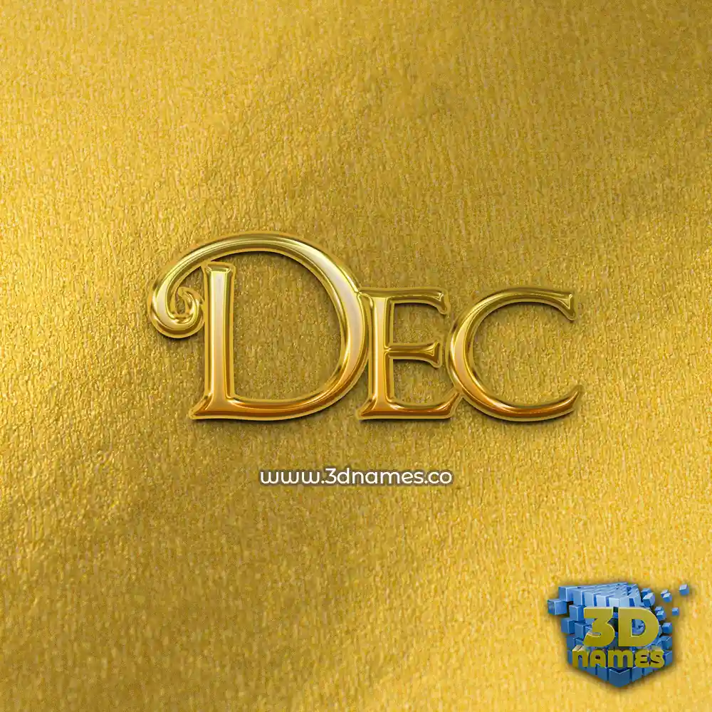 dec in All Gold style - 3D name wallpaper