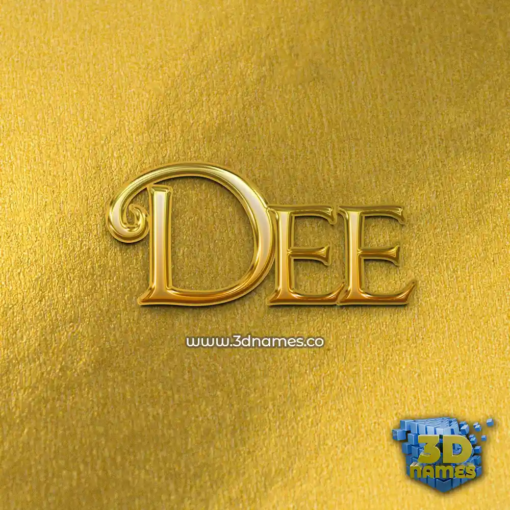 dee in All Gold style - 3D name wallpaper