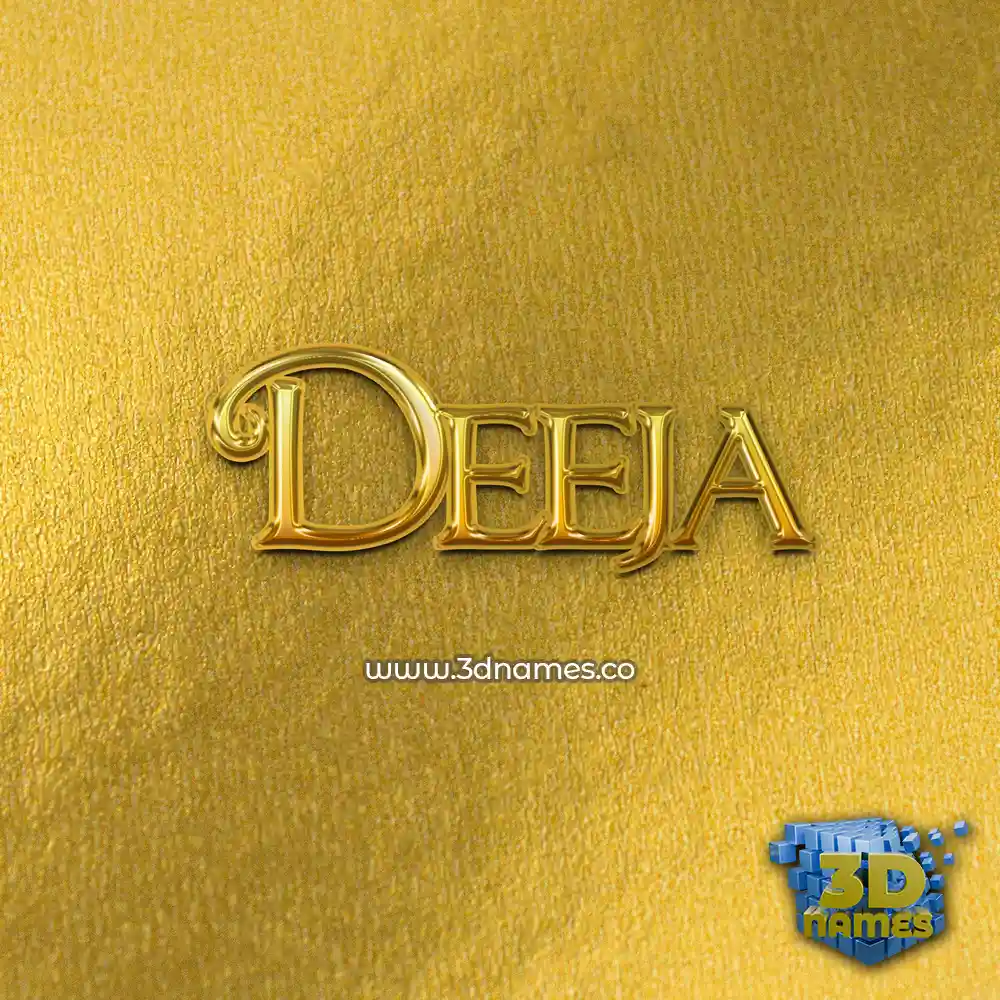 deeja in All Gold style - 3D name wallpaper