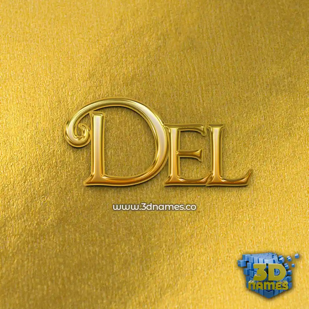 del in All Gold style - 3D name wallpaper