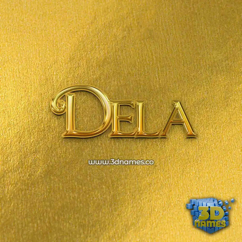 dela in All Gold style - 3D name wallpaper