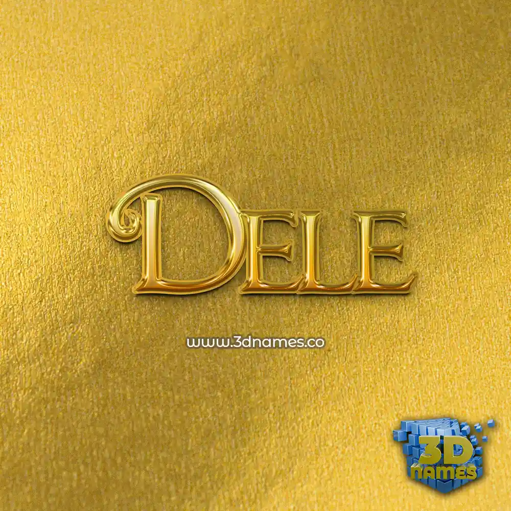 dele in All Gold style - 3D name wallpaper
