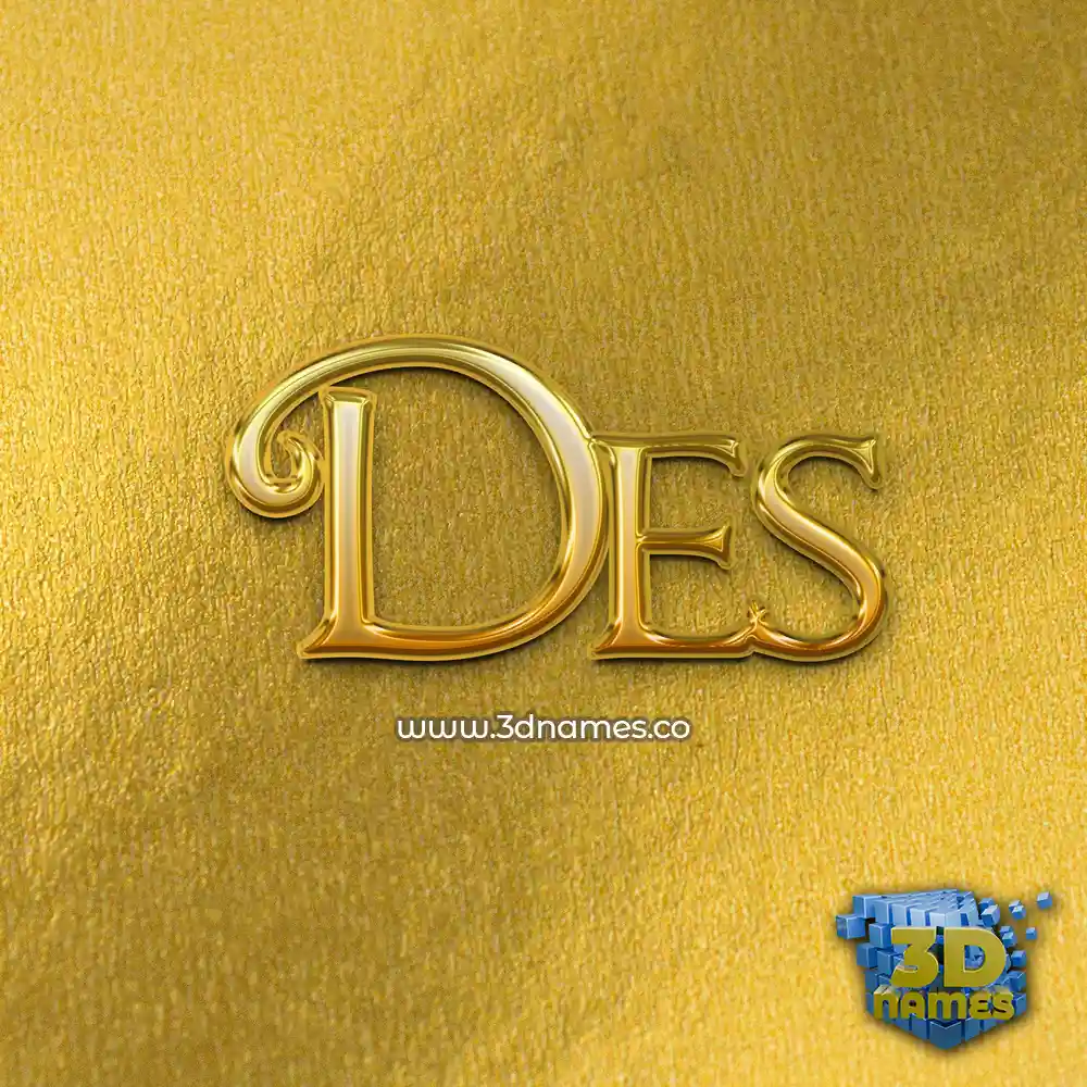 des in All Gold style - 3D name wallpaper