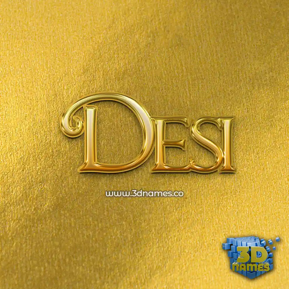 desi in All Gold style - 3D name wallpaper