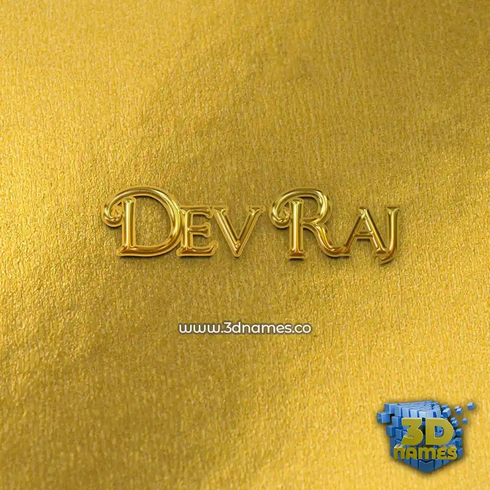 dev raj in All Gold style - 3D name wallpaper