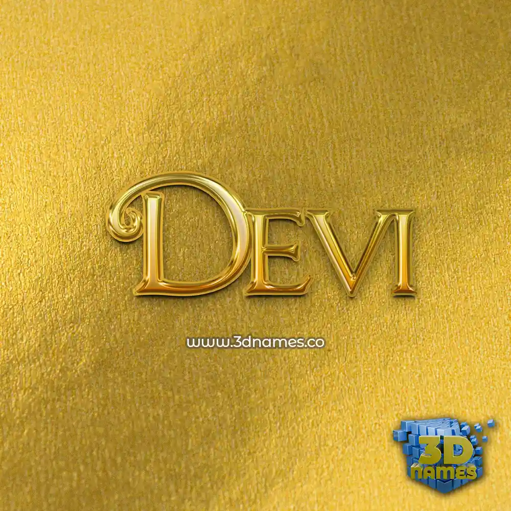 devi in All Gold style - 3D name wallpaper