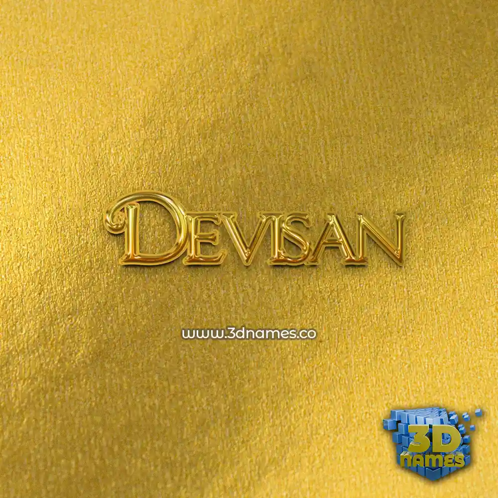 devisan in All Gold style - 3D name wallpaper