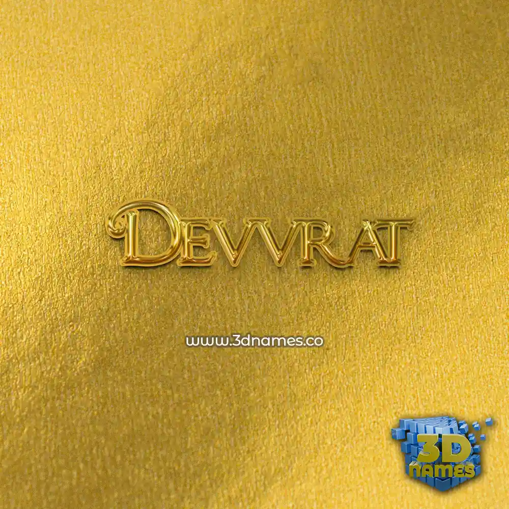 devvrat in All Gold style - 3D name wallpaper
