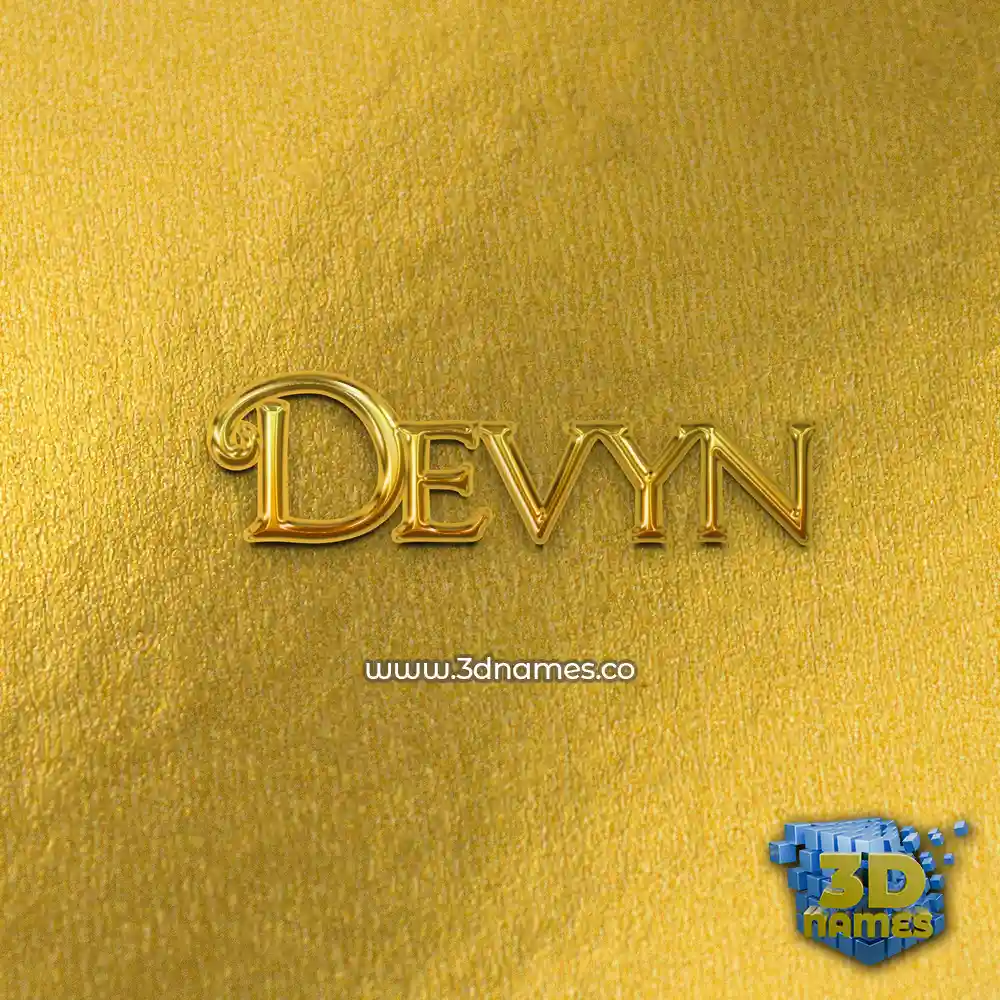 devyn in All Gold style - 3D name wallpaper