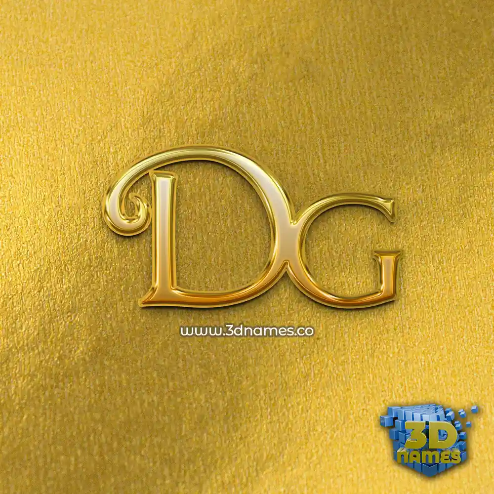 dg in All Gold style - 3D name wallpaper