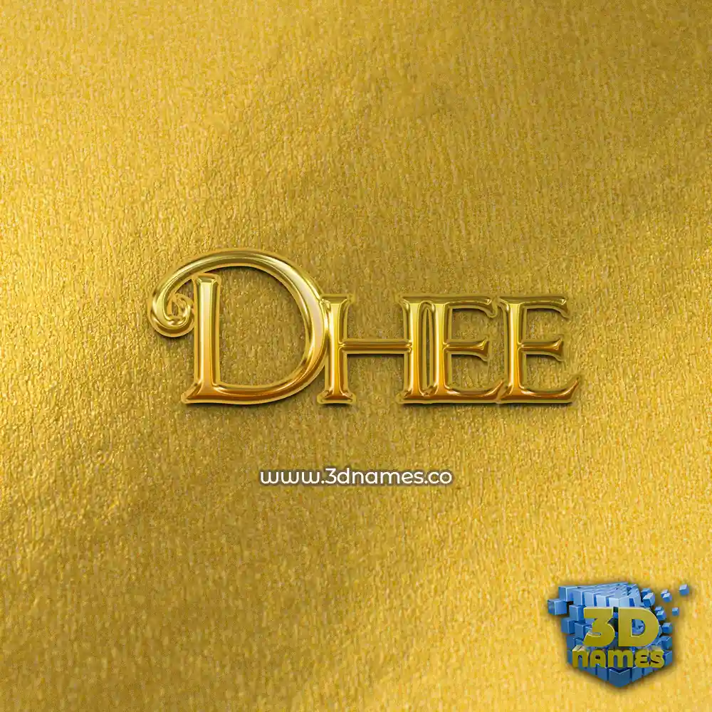 dhee in All Gold style - 3D name wallpaper