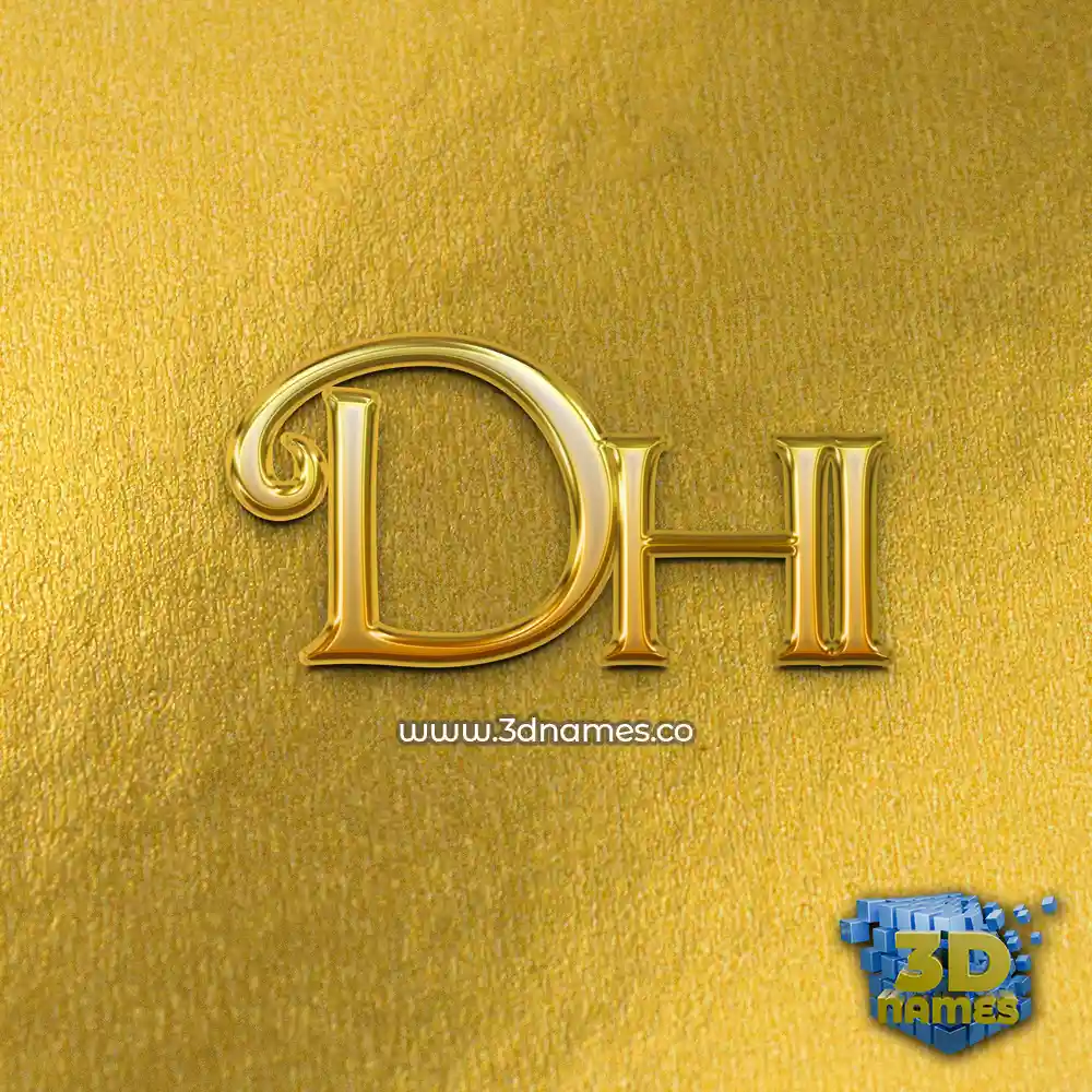 dhi in All Gold style - 3D name wallpaper