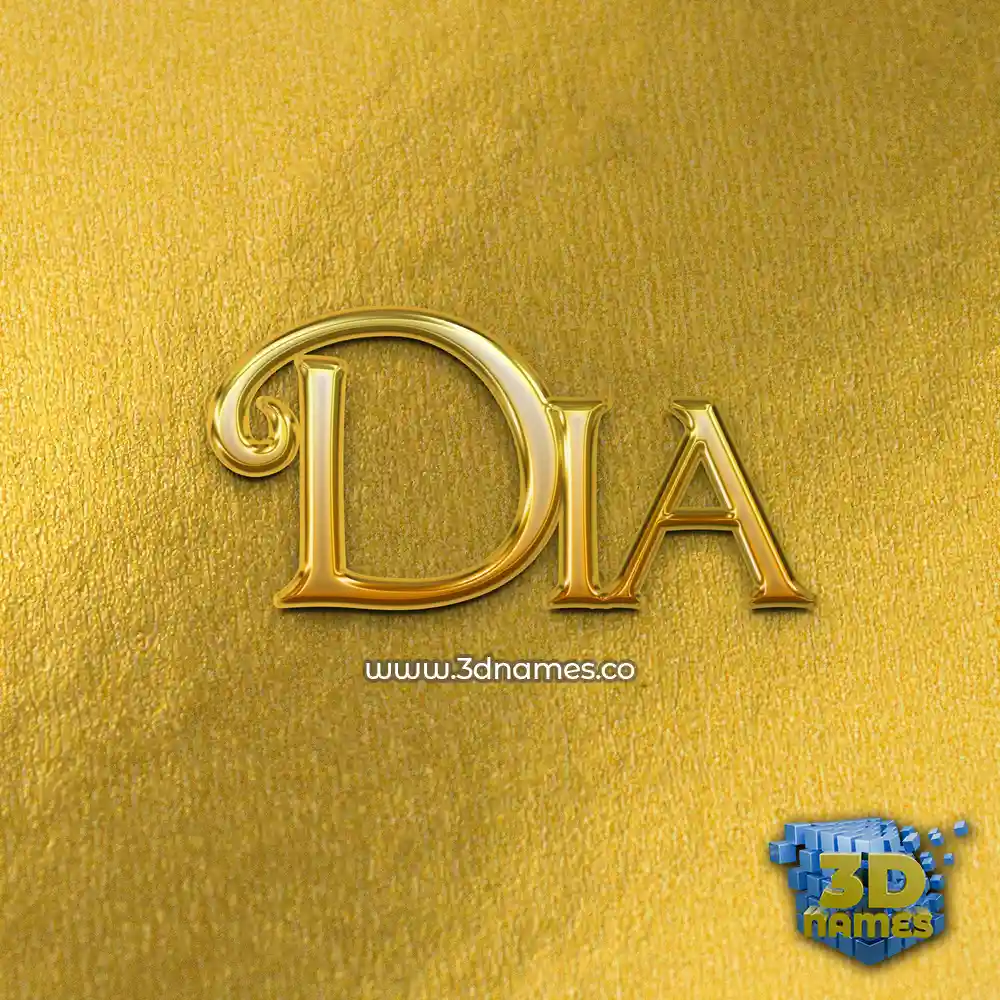 dia in All Gold style - 3D name wallpaper