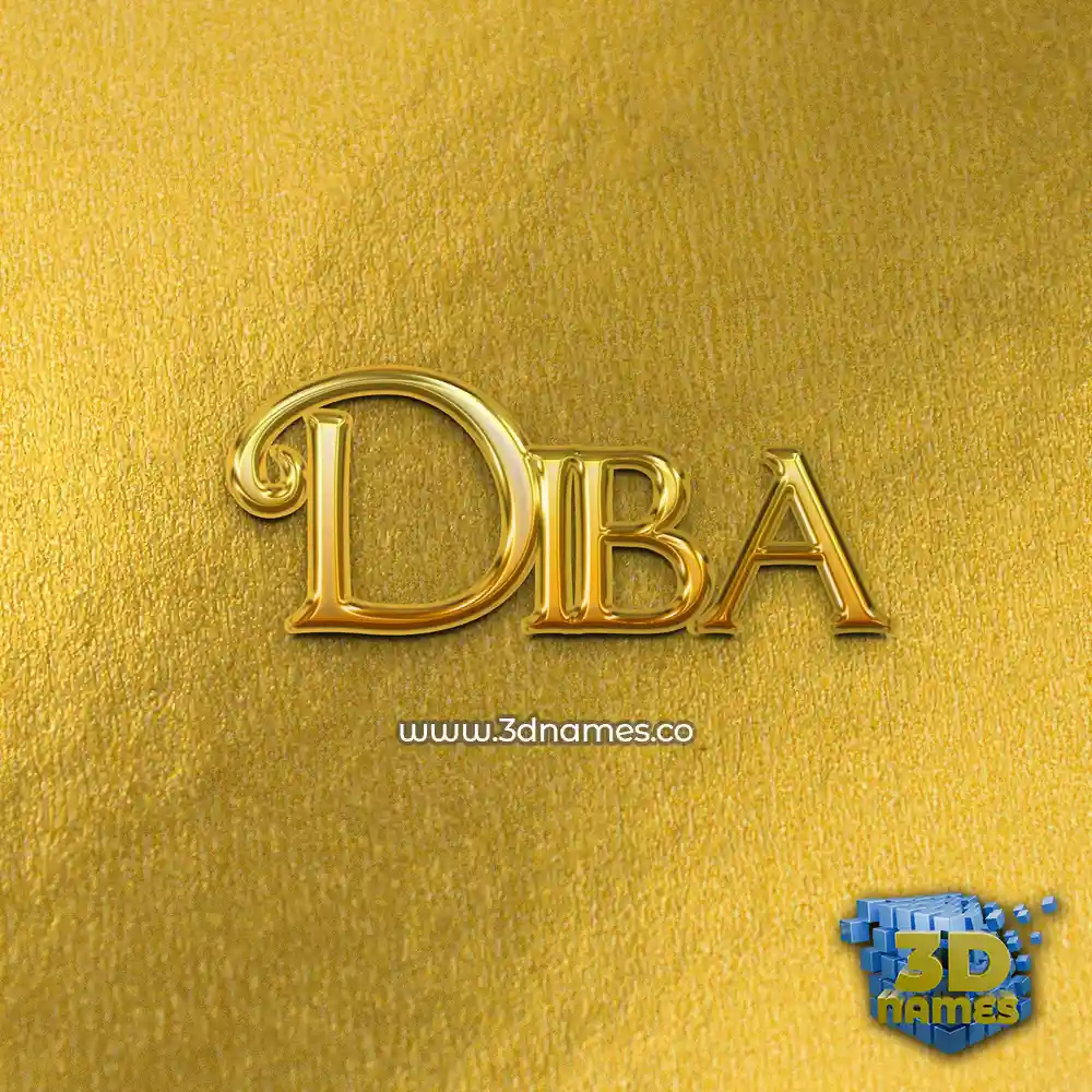 diba in All Gold style - 3D name wallpaper