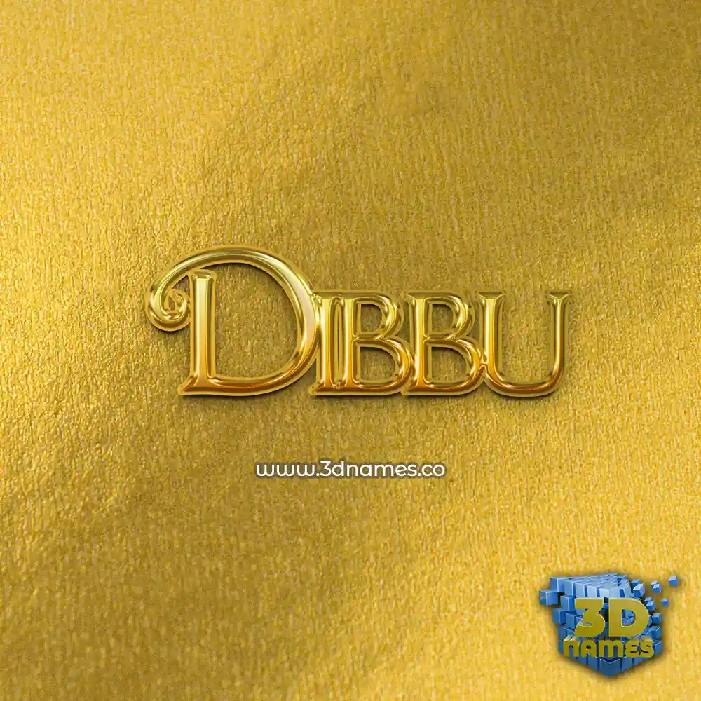 dibbu in All Gold style - 3D name wallpaper