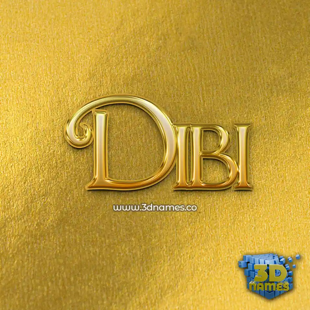 dibi in All Gold style - 3D name wallpaper