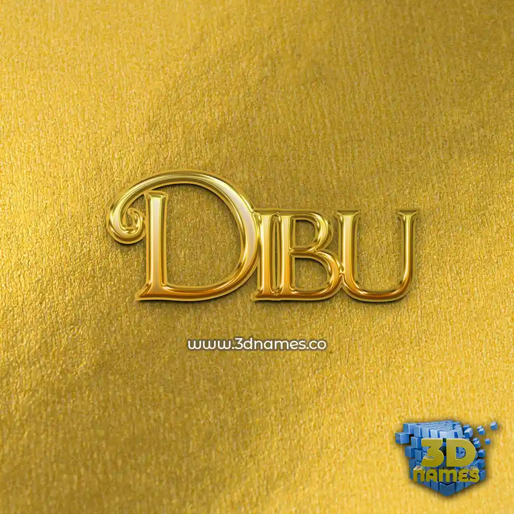dibu in All Gold style - 3D name wallpaper