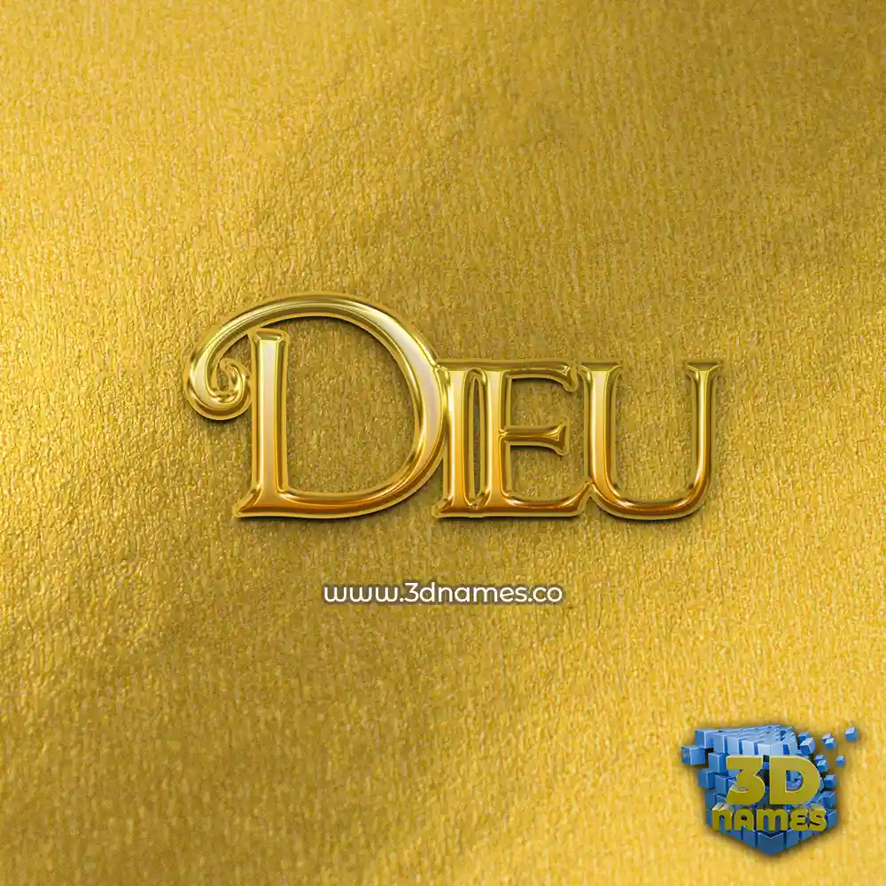 dieu in All Gold style - 3D name wallpaper