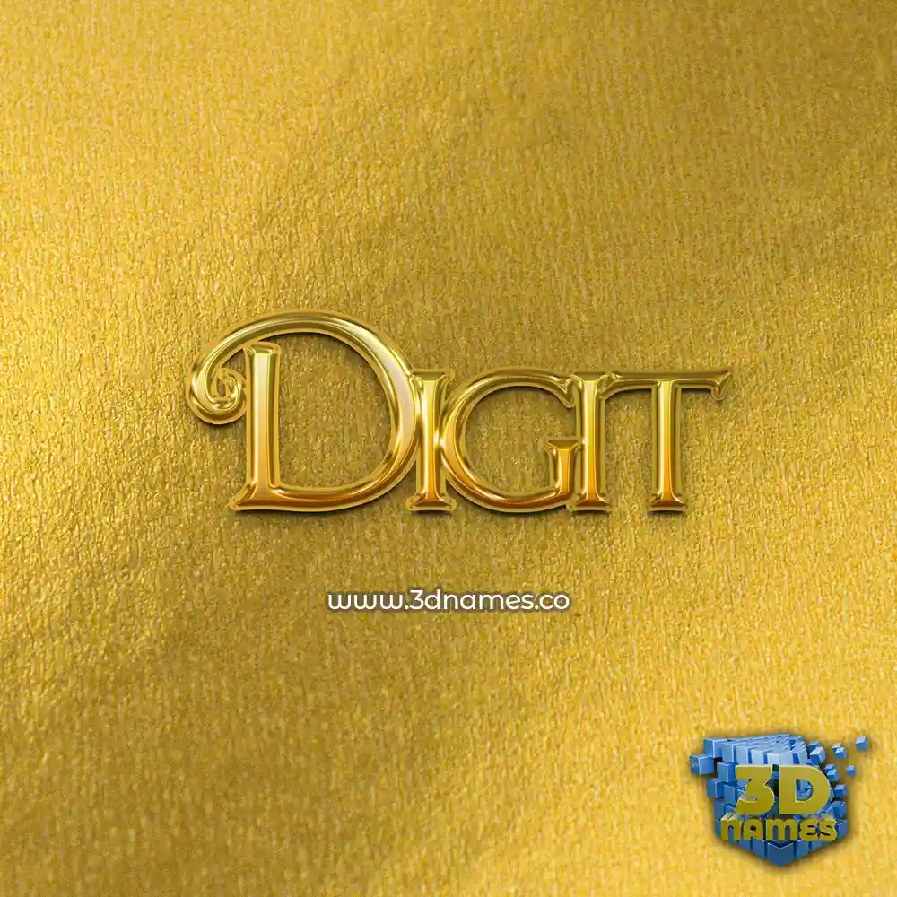 digit in All Gold style - 3D name wallpaper